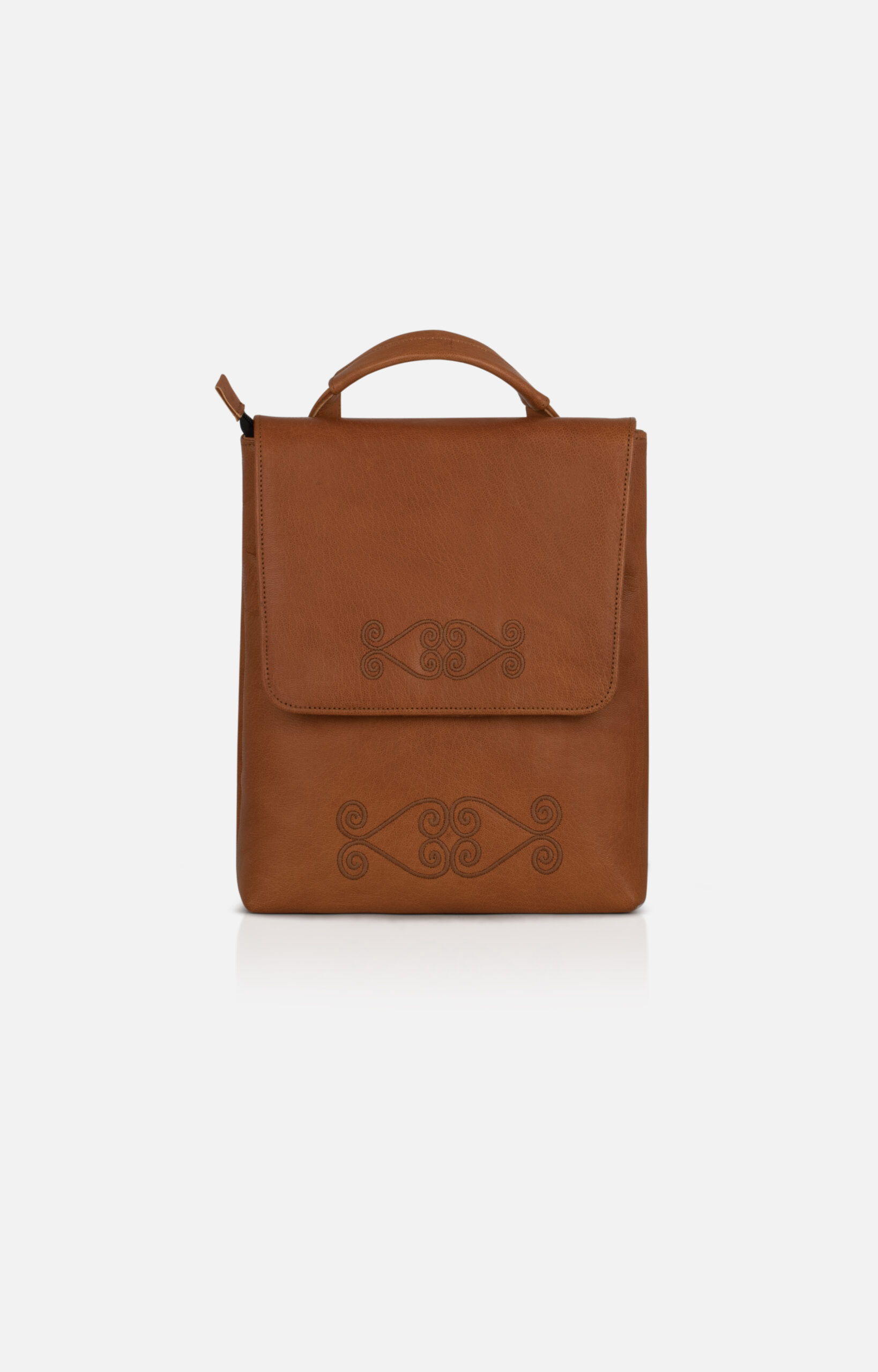 il-viaggio-sweet-heart-embroidered-leather-back-pack-by-ivanelli-siena-tan-front